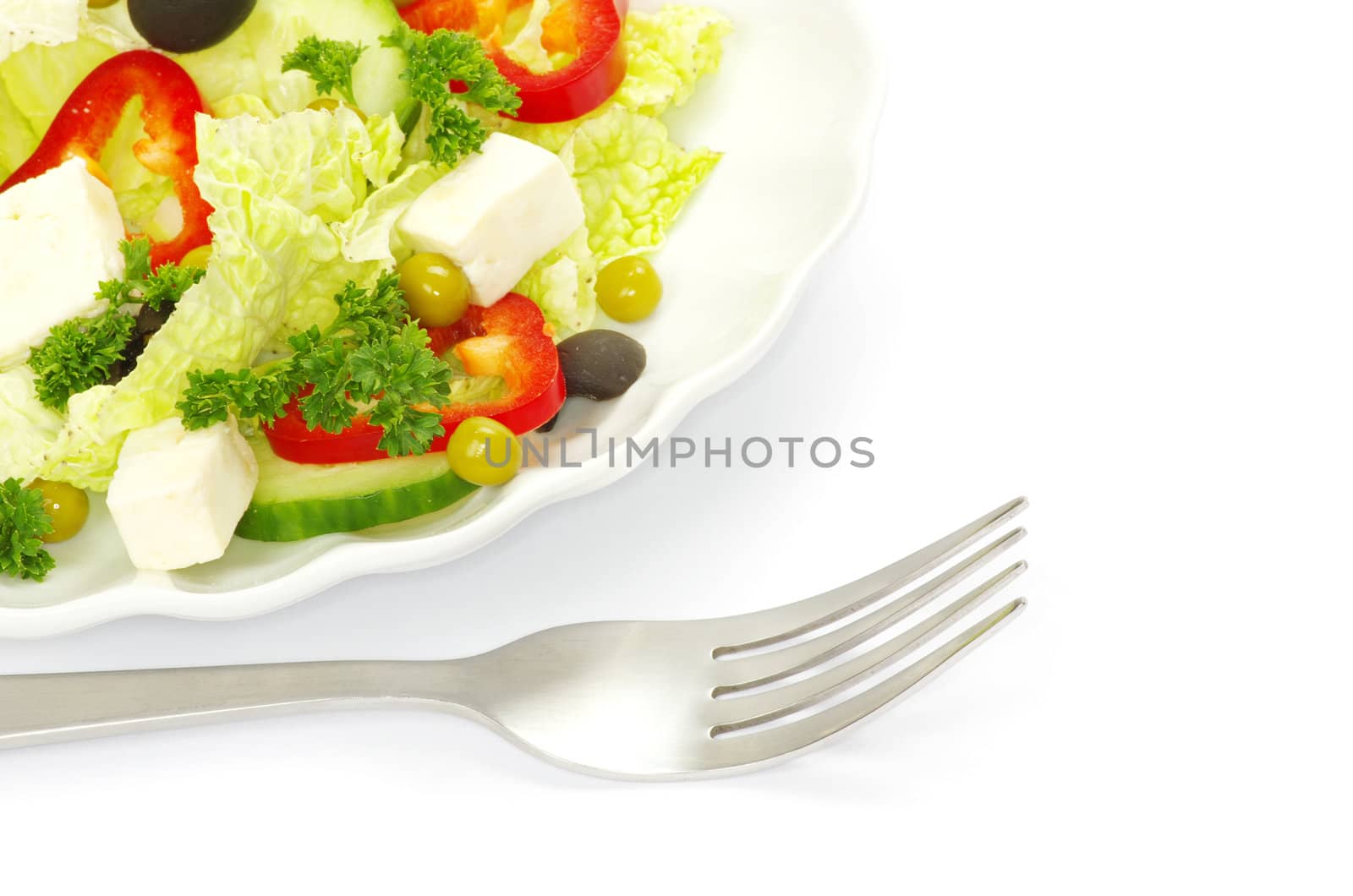 salad isolated on white background