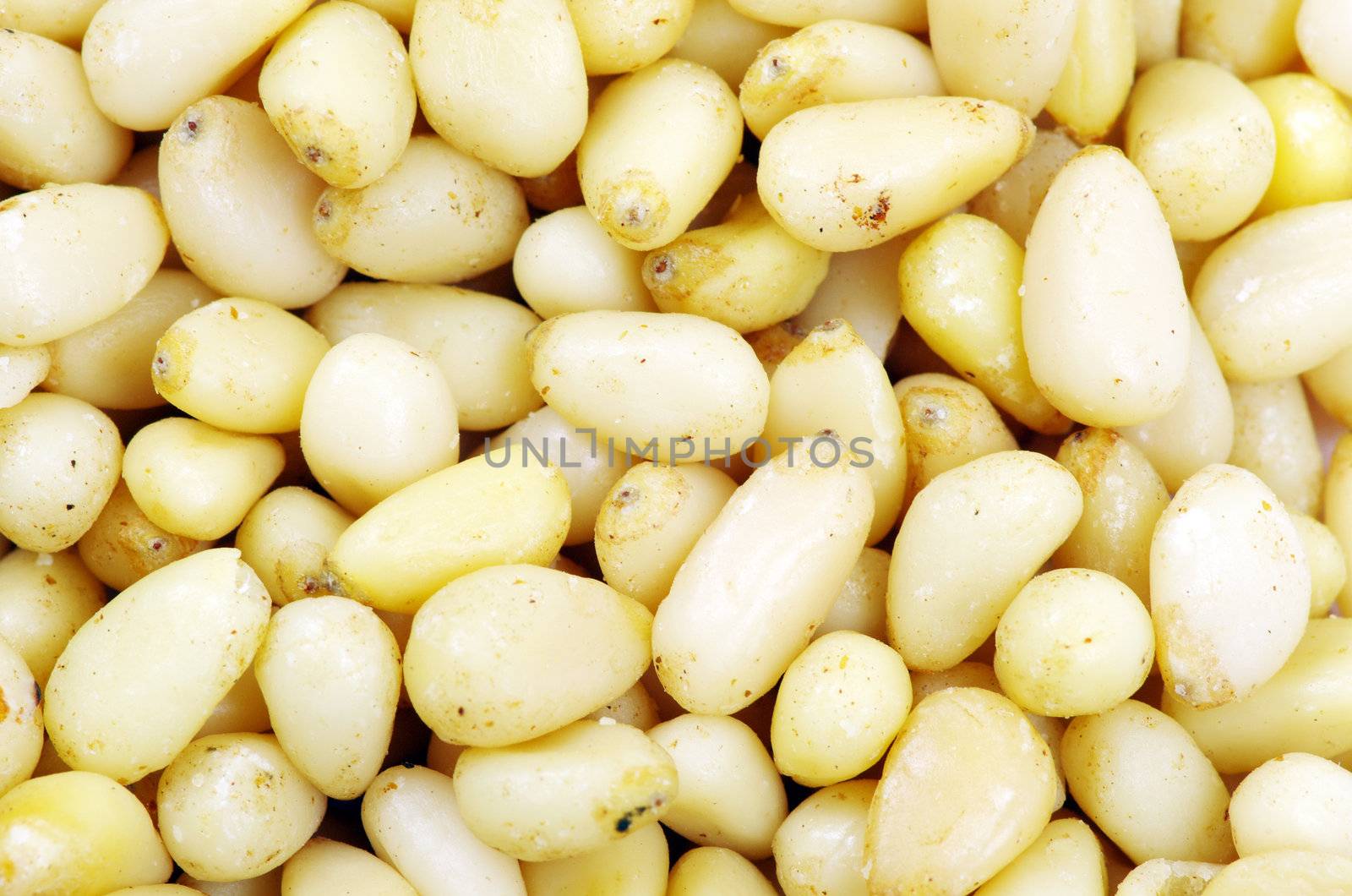 Close up of a background pine nuts