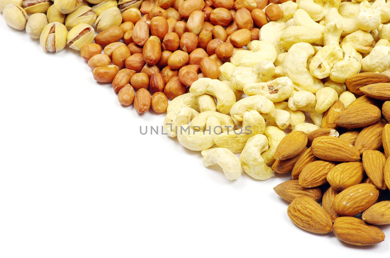 nuts collection isolated on background