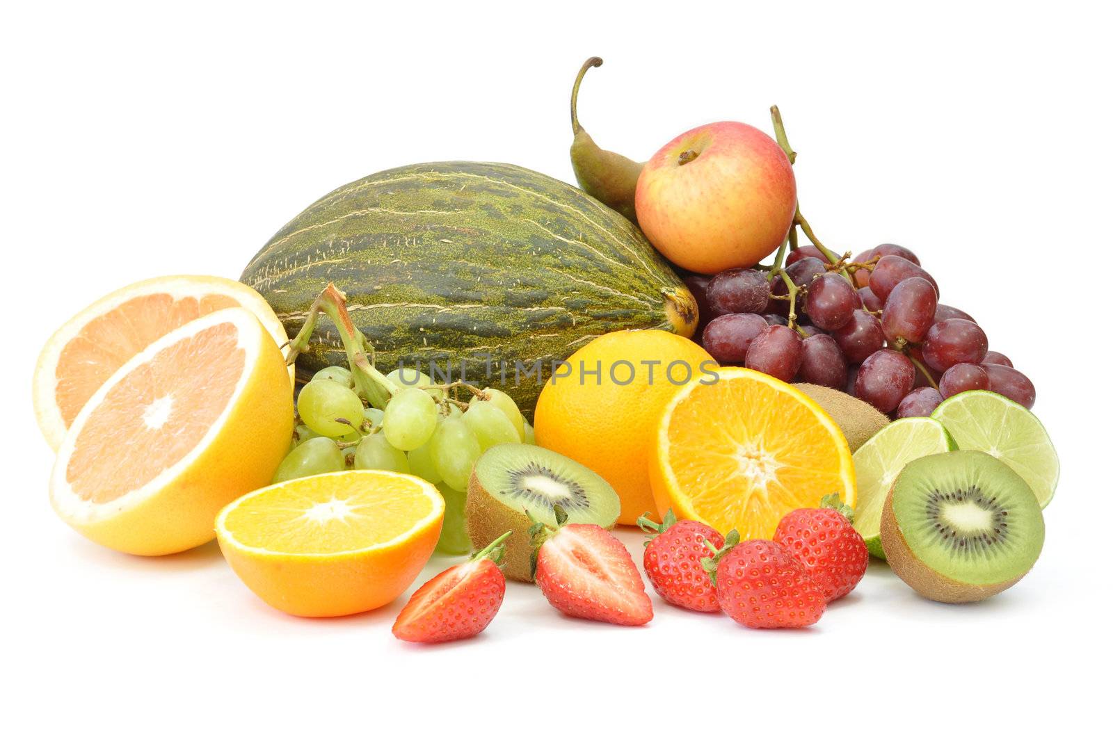 Colourful assortment of fresh fruit 