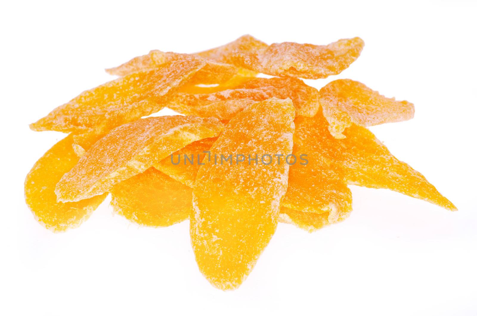 dried fruit on white background
