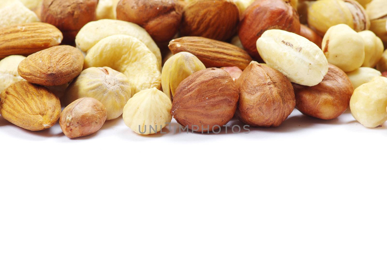  mixed nuts on white background