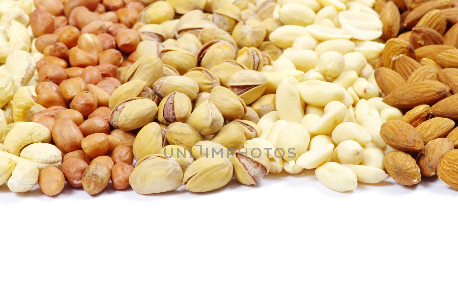 various nuts on a background