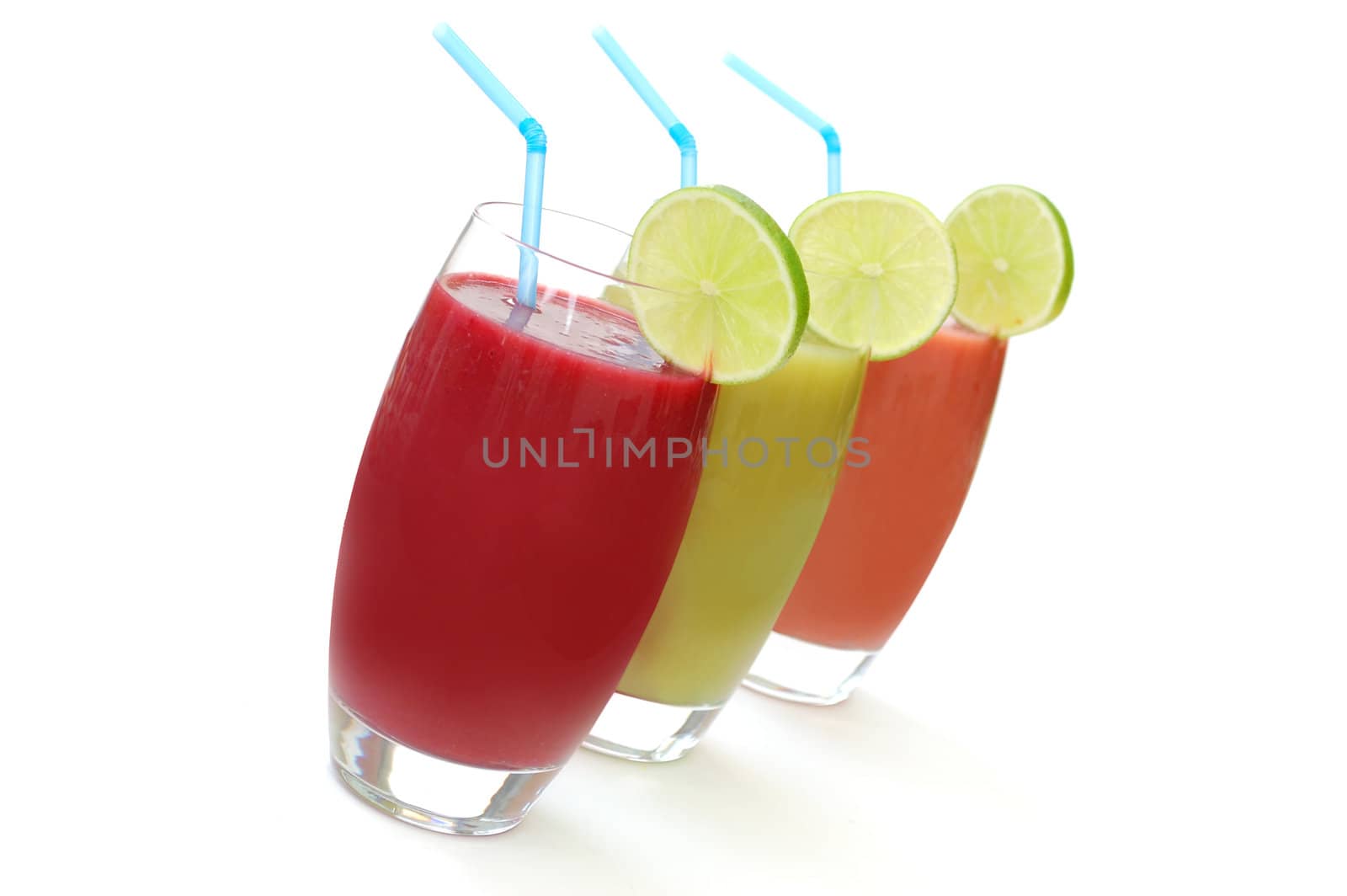 Selection of different refreshing fruit juices