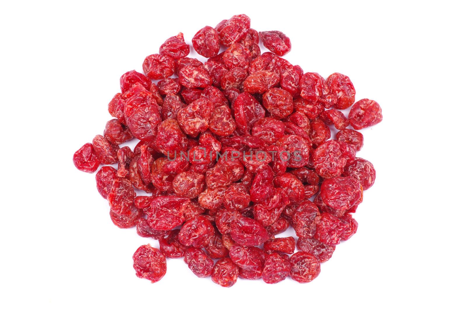 dried cranberry fruits isolated on white background