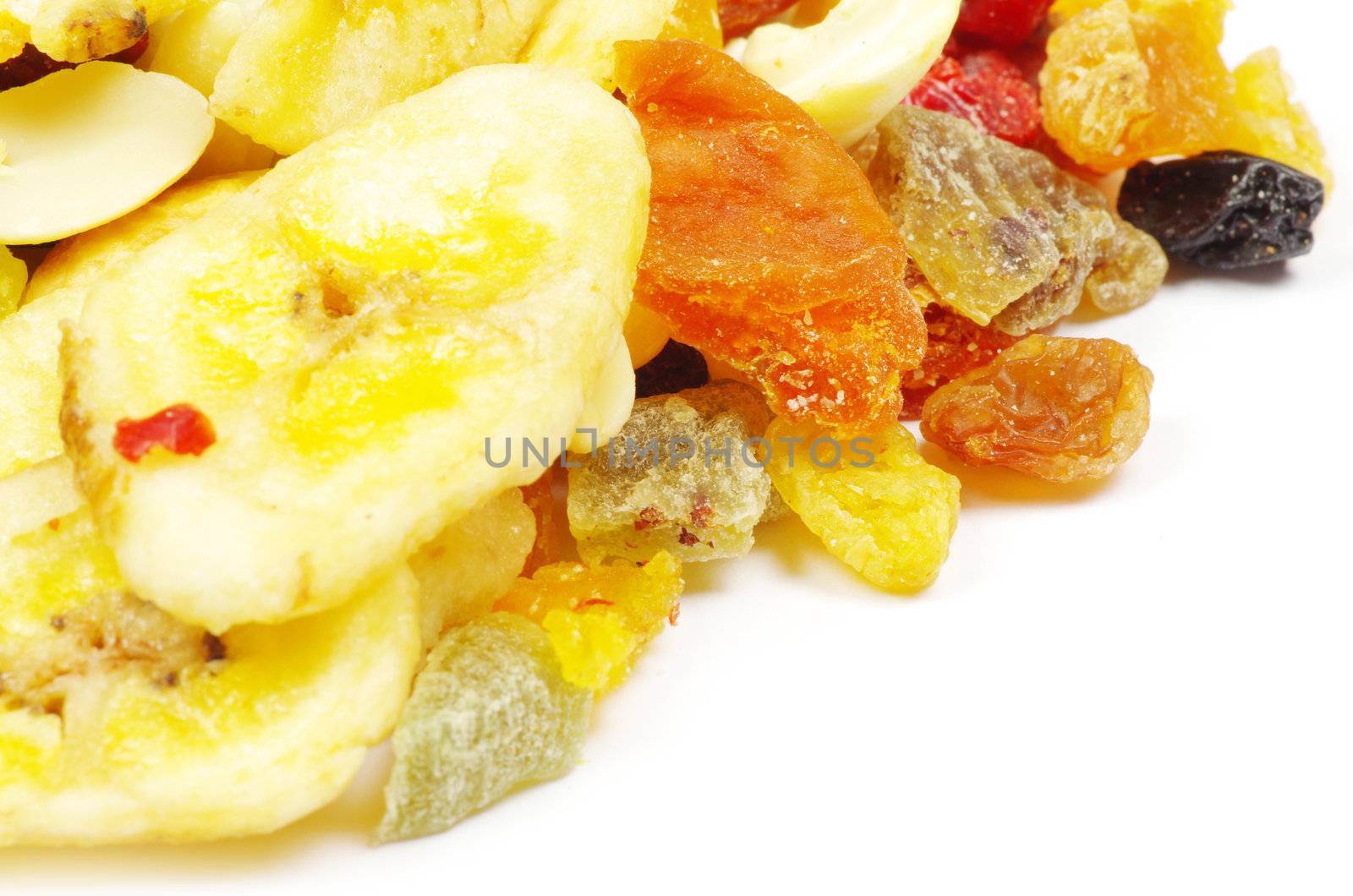 mix dried fruits collection on white