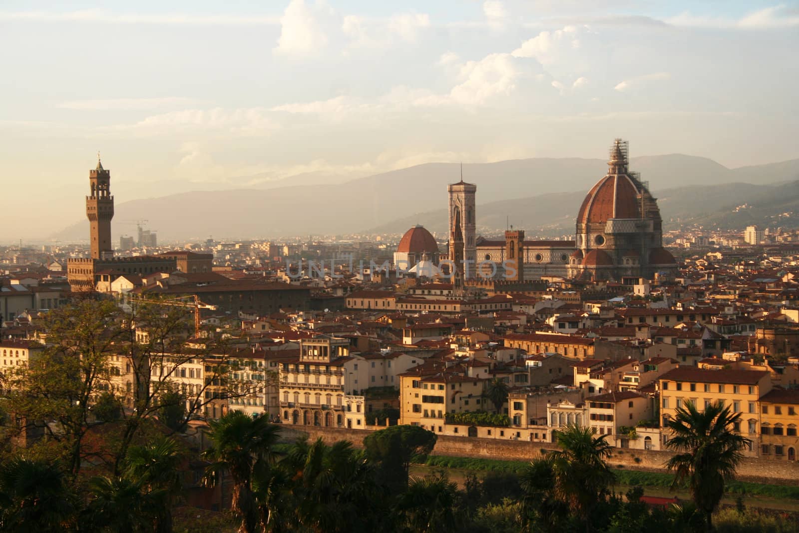 Italy. Tuscany region. Florence at sunset 