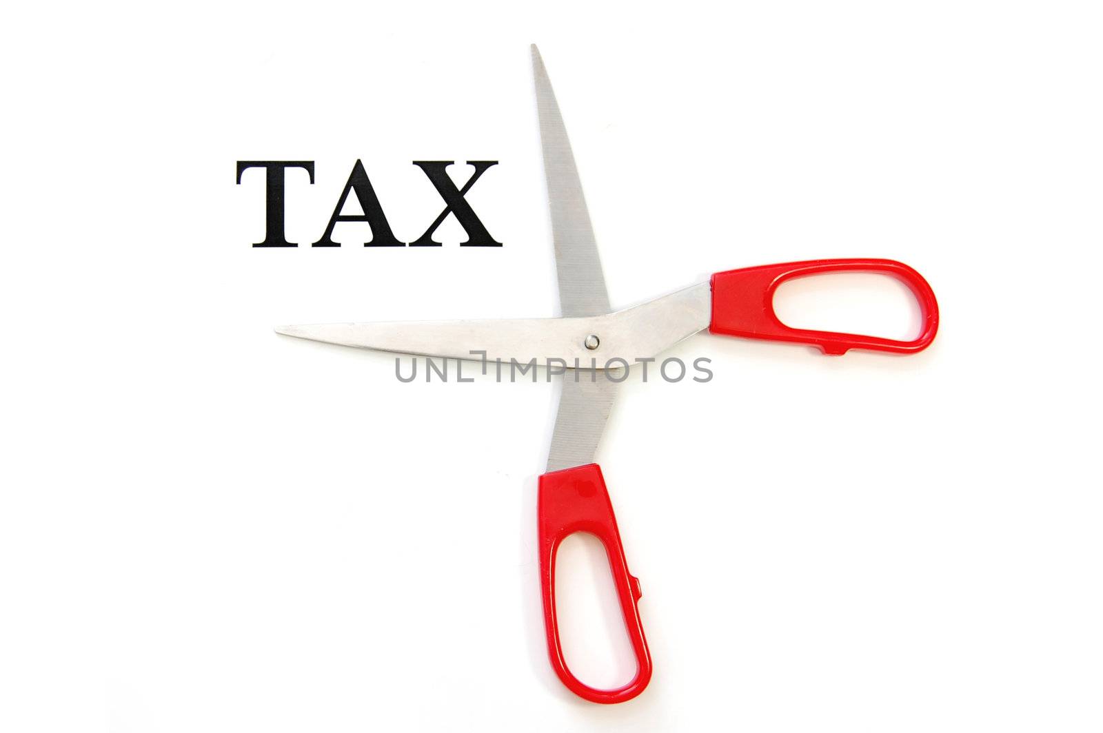 Getting ready to cut 'tax' with a pair of scissors