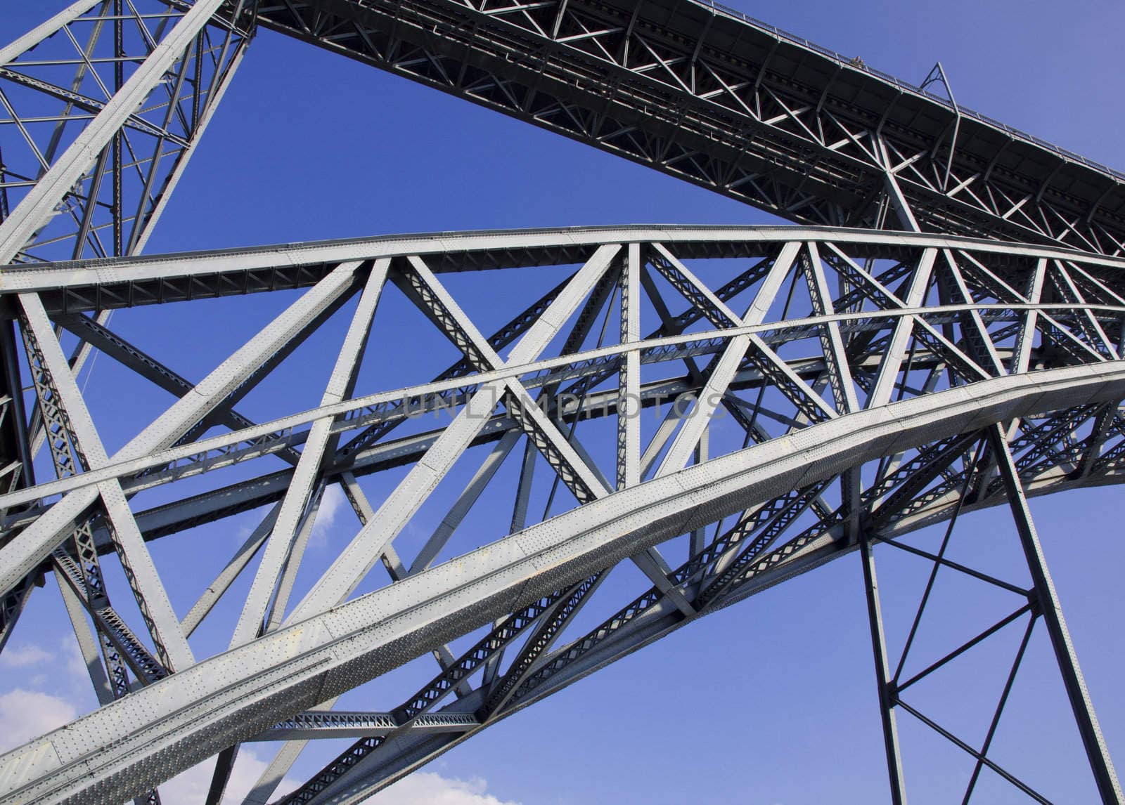 Portugal. Porto city. Part of the construction of the Bridge over the Douro river 