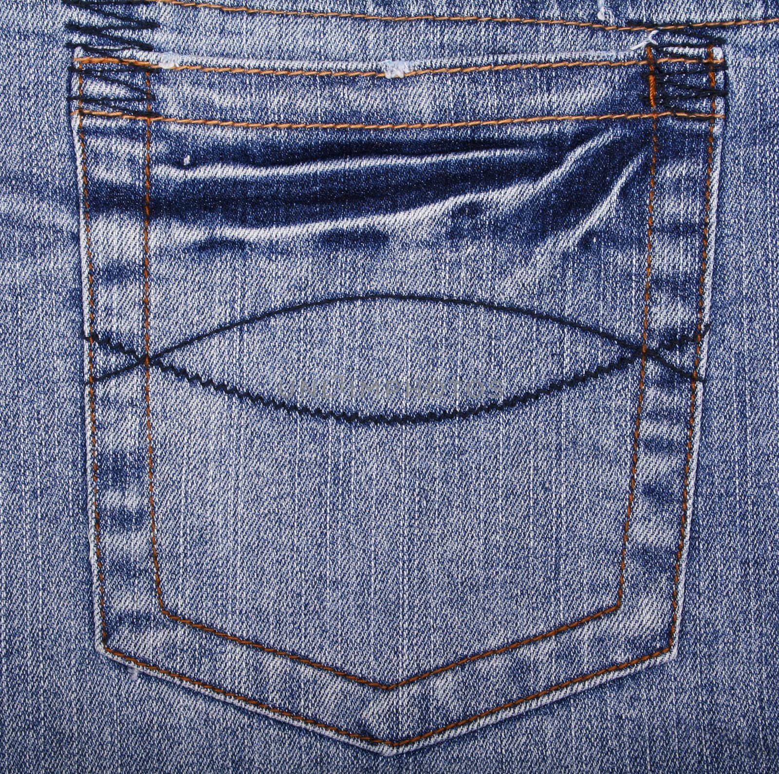 Blue jeans fabric with pocket  by oxanatravel
