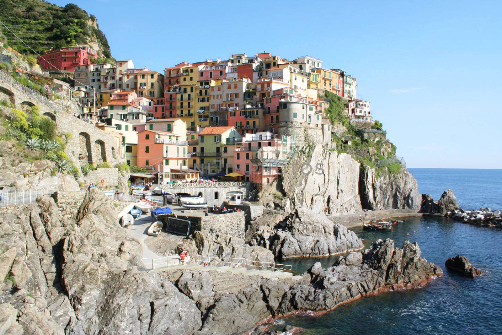 Italy. Cinque Terre region. Colorful Manarola village 
