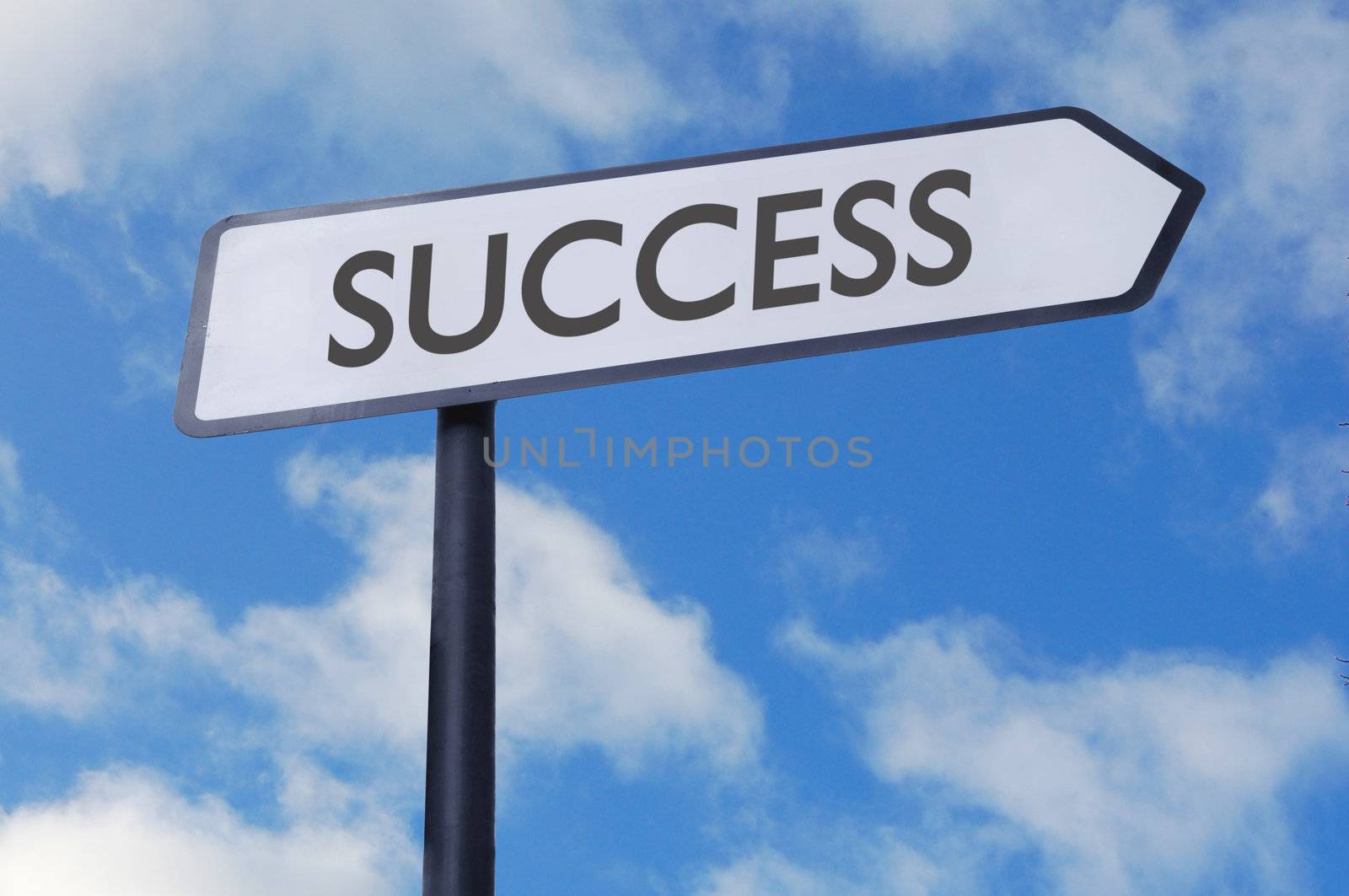 Success street sign with blue sky
