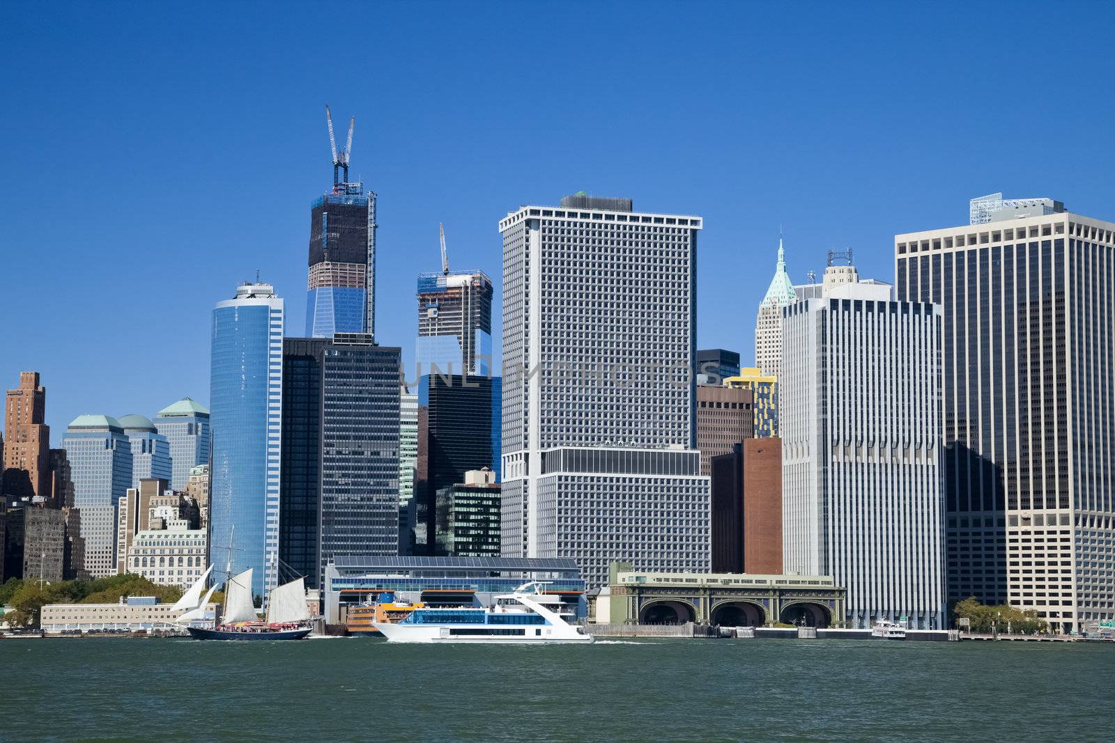 The New York City Downtown w the Freedom tower and tower 4 by hanusst