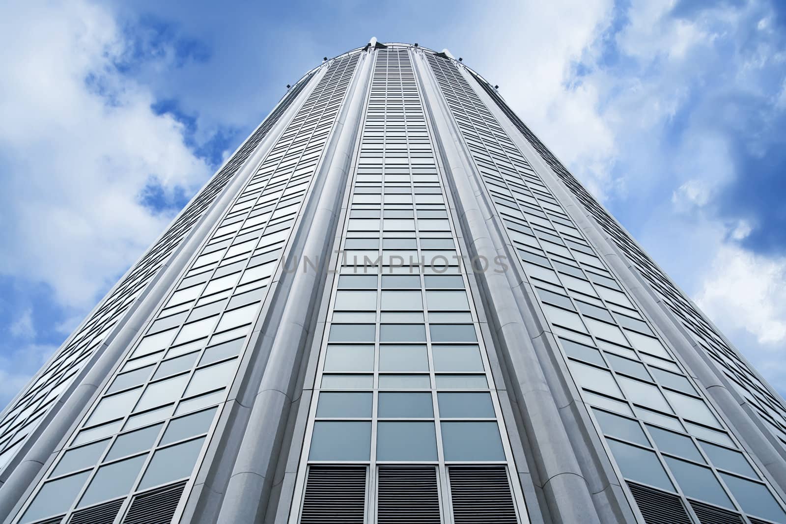 Modern Tower in Moskow. Abstract skyscraper facade.