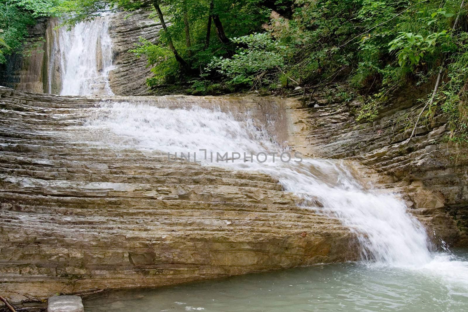 northern caucasian waterfall 2 by Sergius