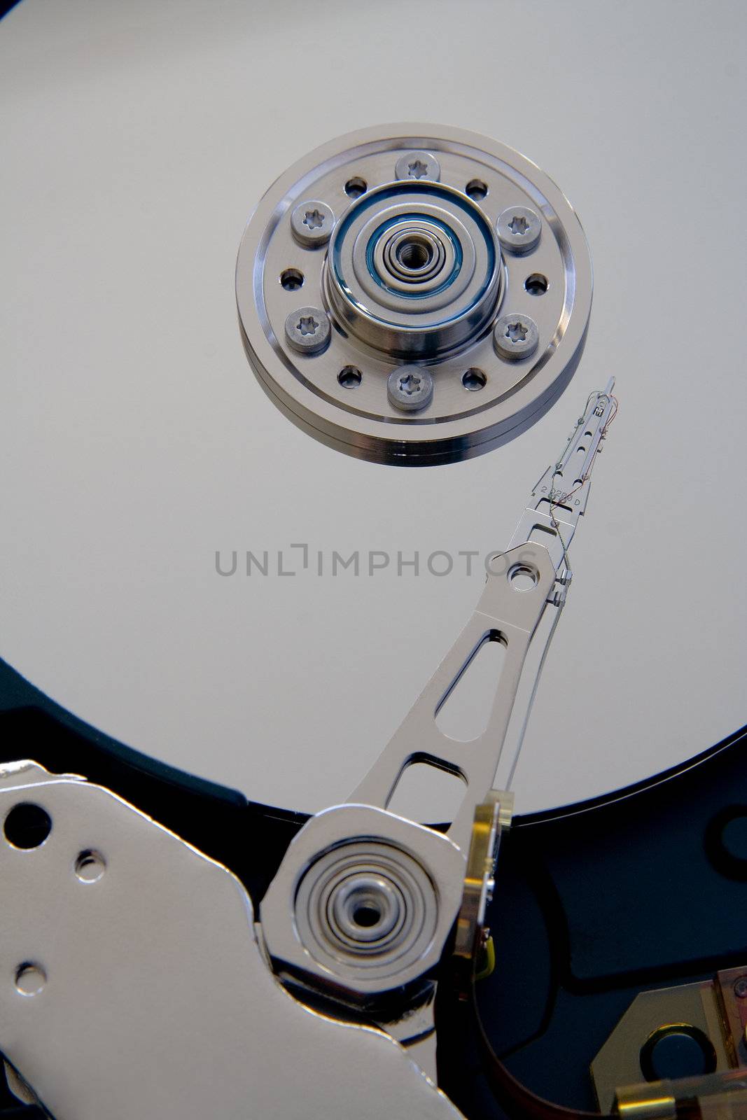Close up of a fixed disk drive (hard disk)