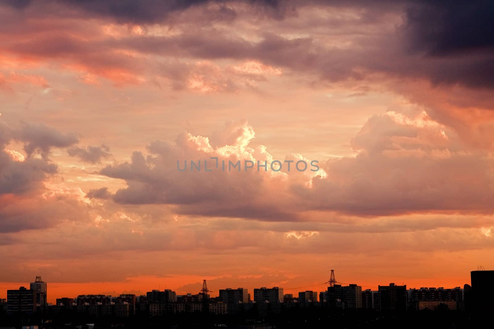 City Skyline at Dawn by Sergius