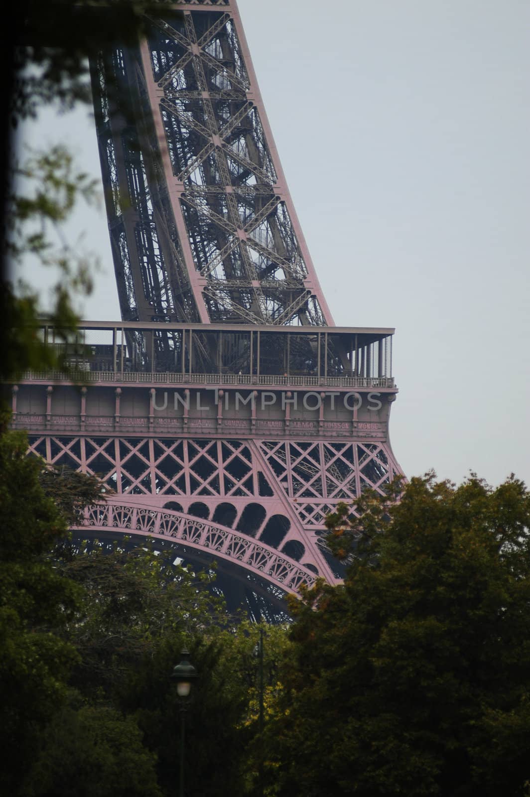 closeup of the eiffel tower