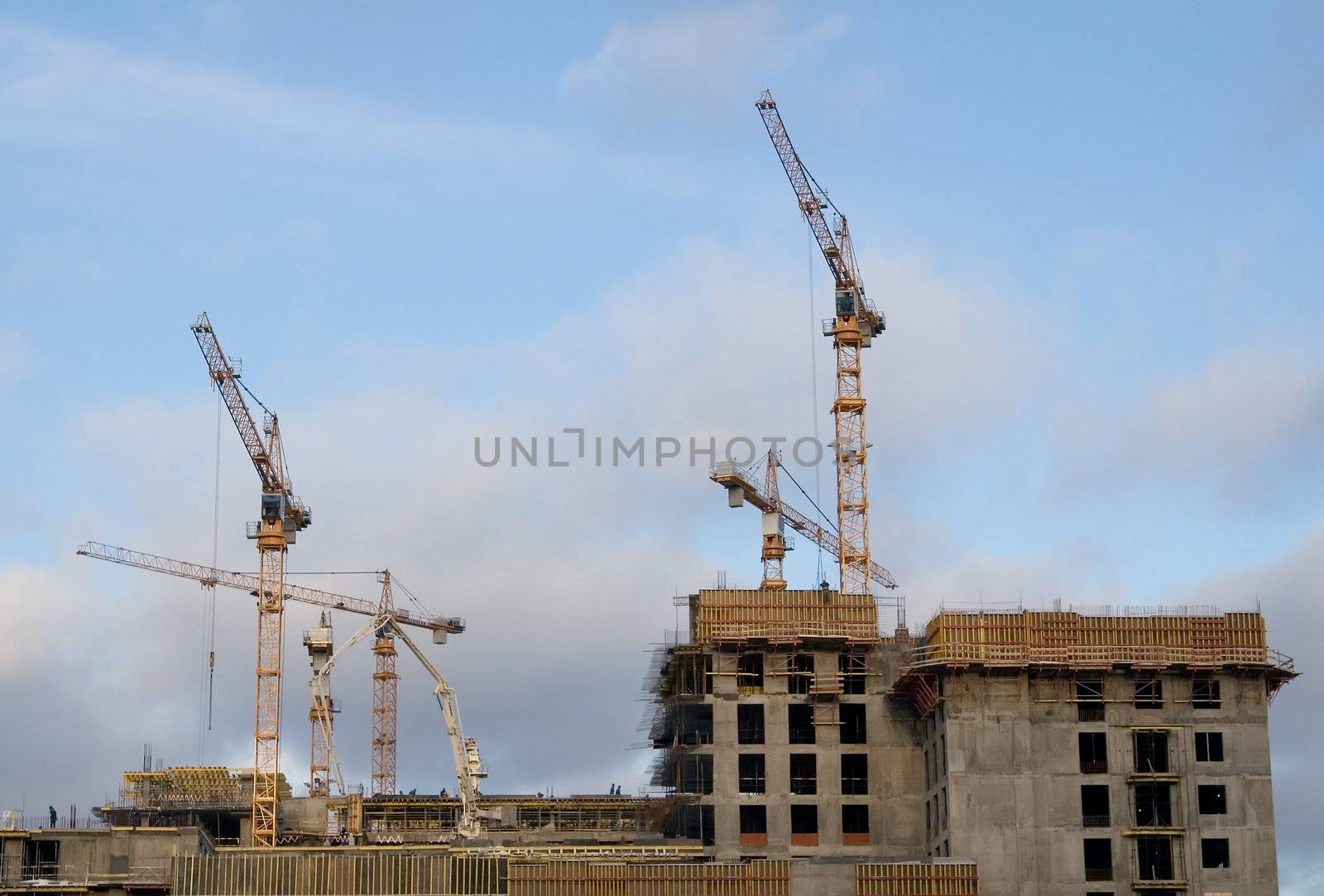 Cranes and building construction by Sergius