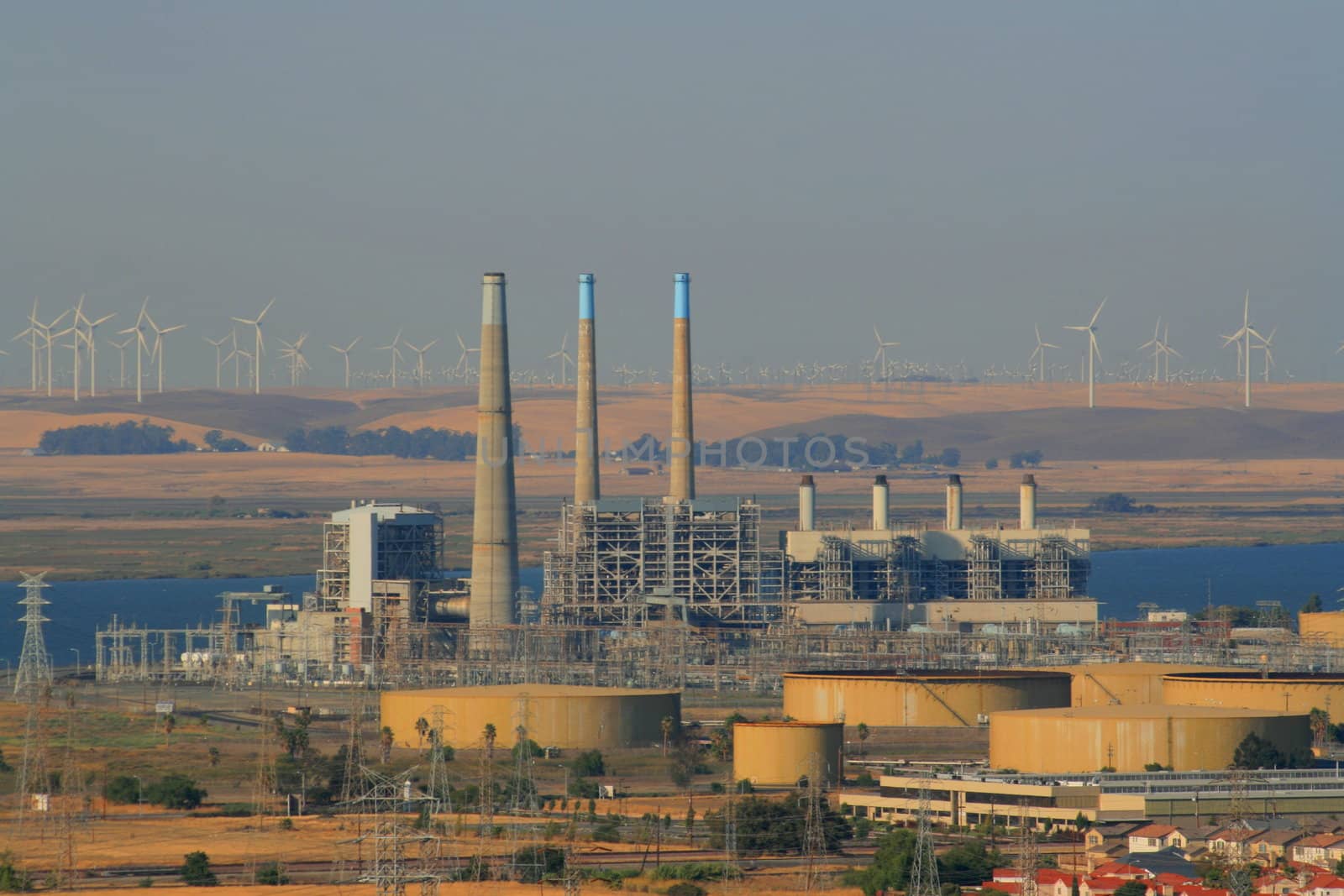 View of an industrial scape during day time.
