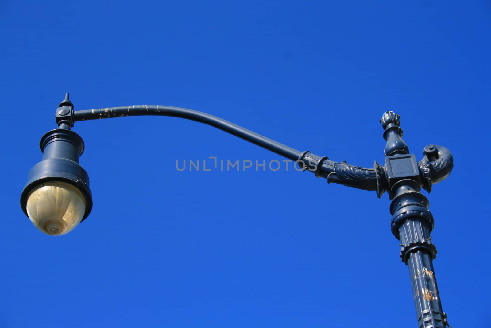 Close up of a light pole.

