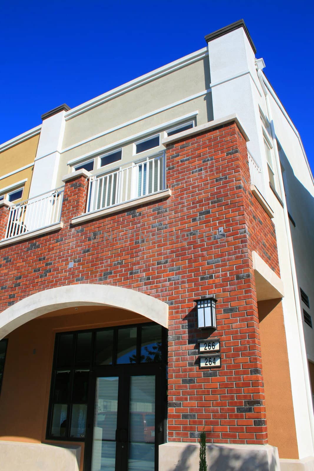 Close up of a modern building.
