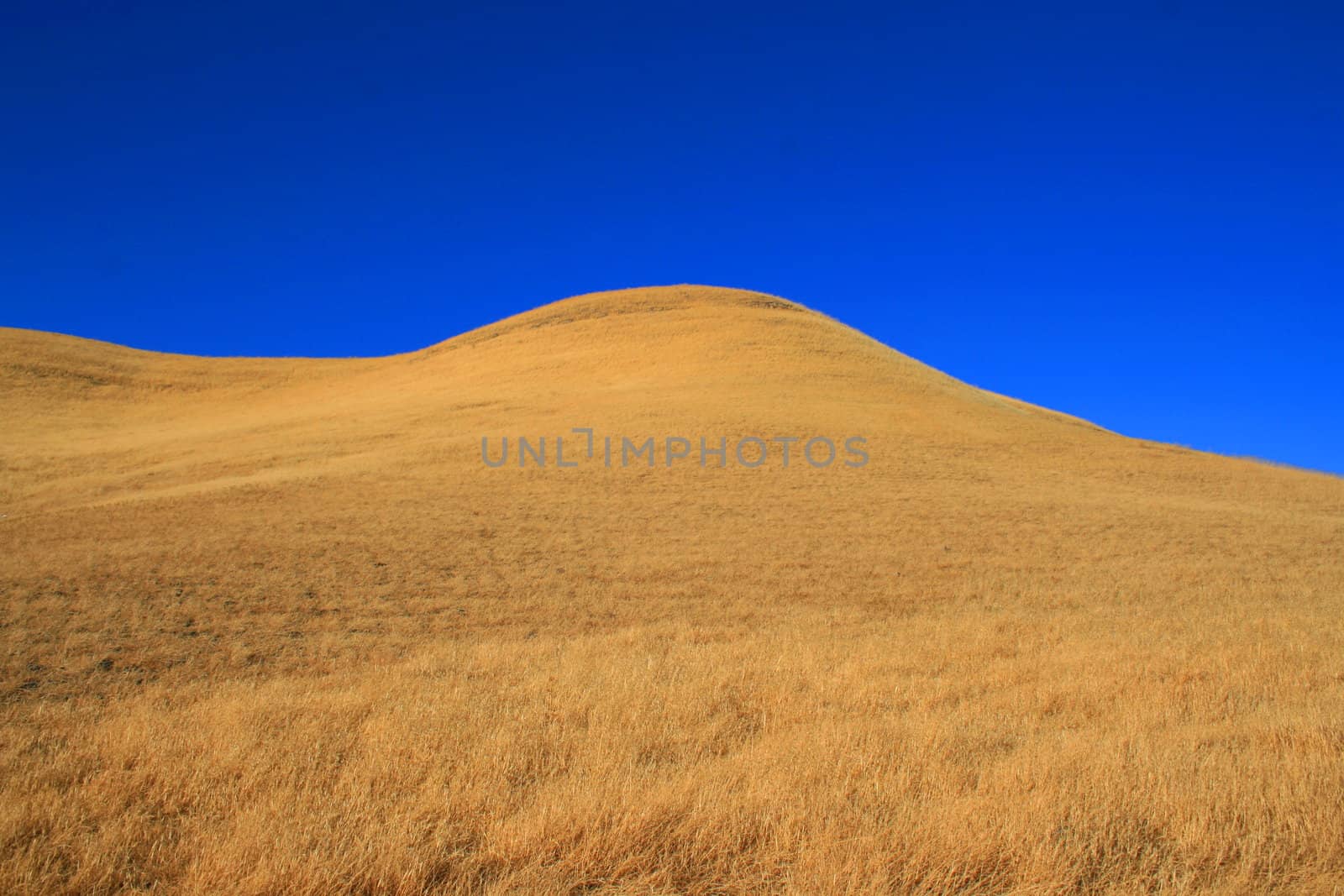 Tall mountain on a sunny day over blue sky.
