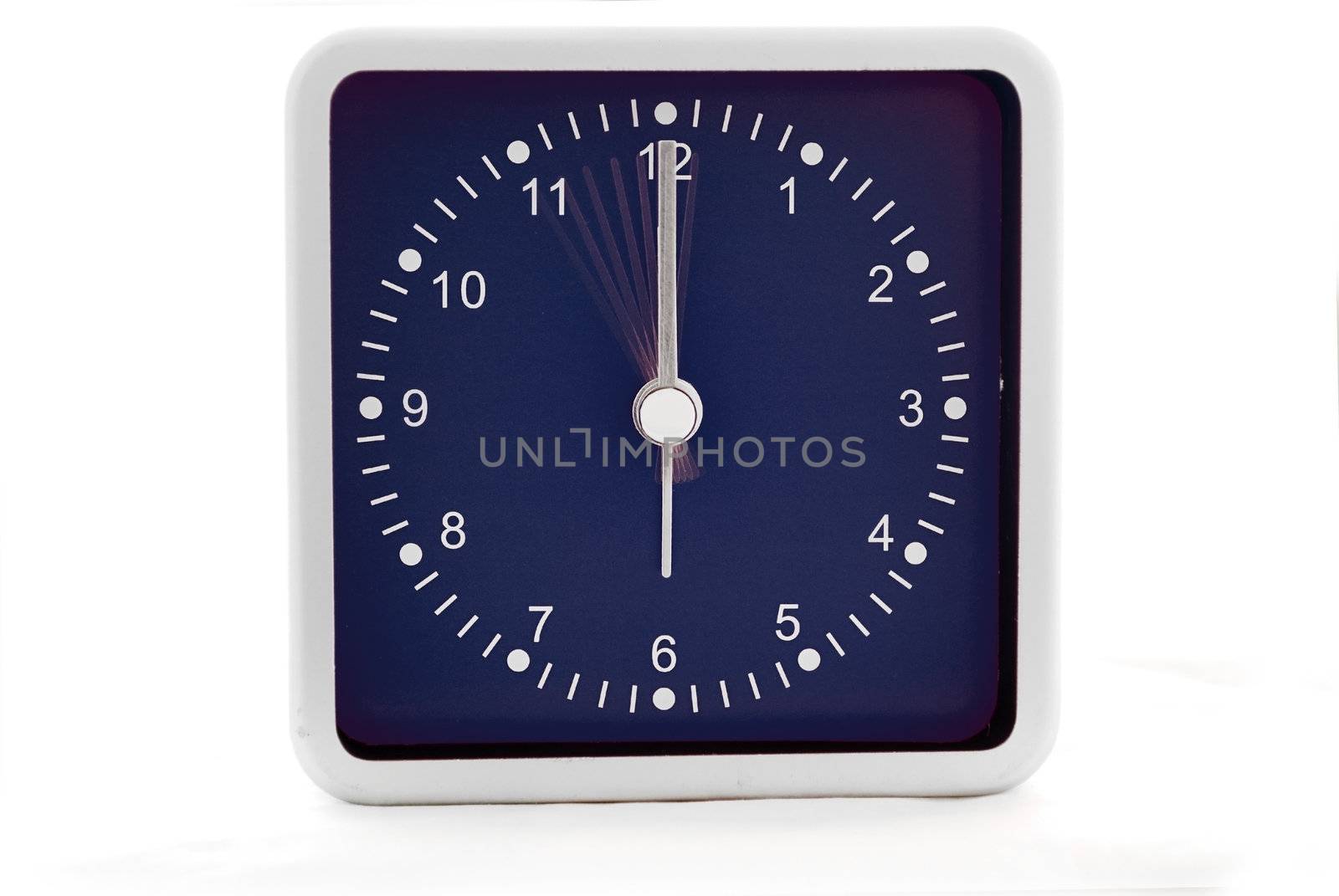 Clock with second hand ticking in slow motion. 