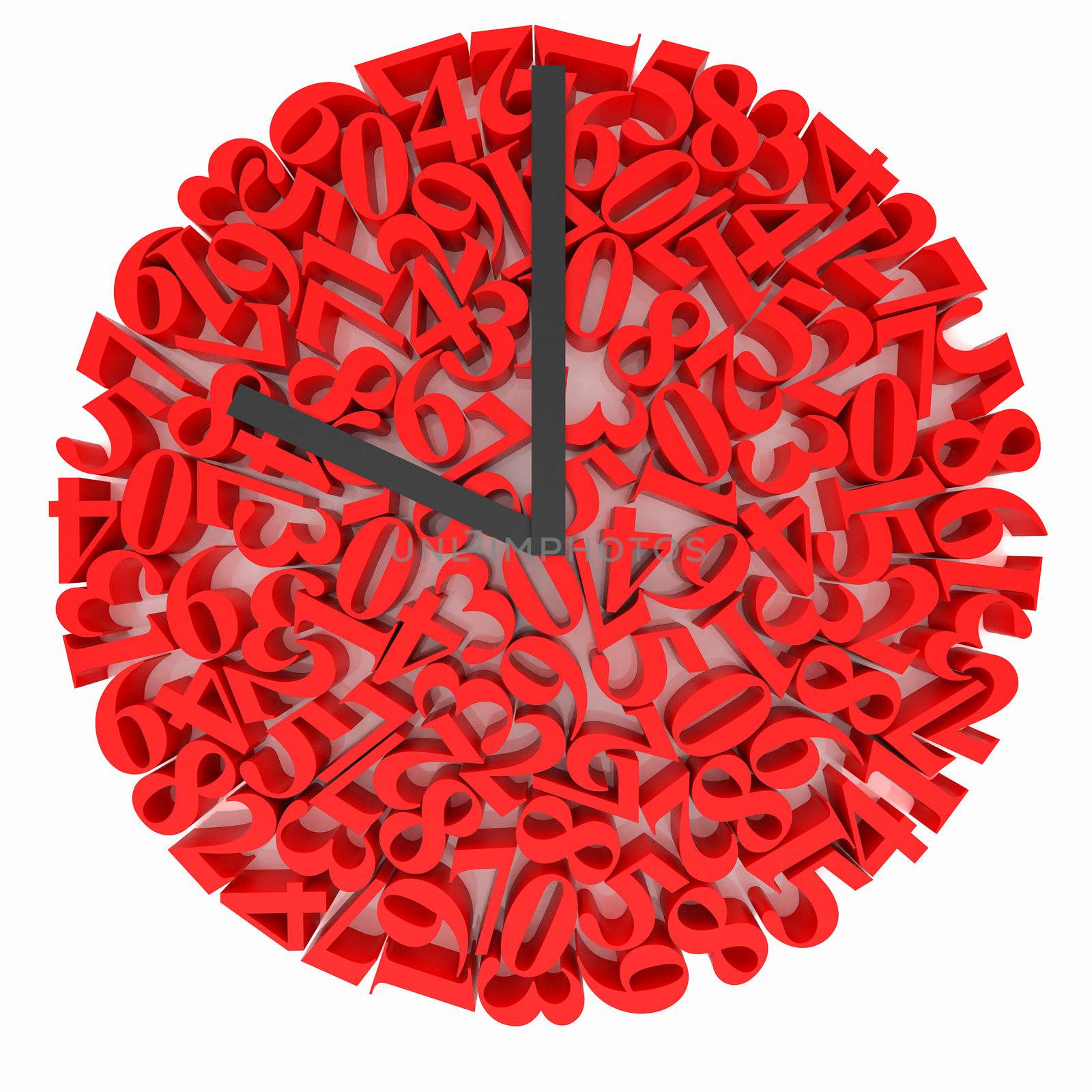 High resolution image. 3d rendered illustration. The original clock face.