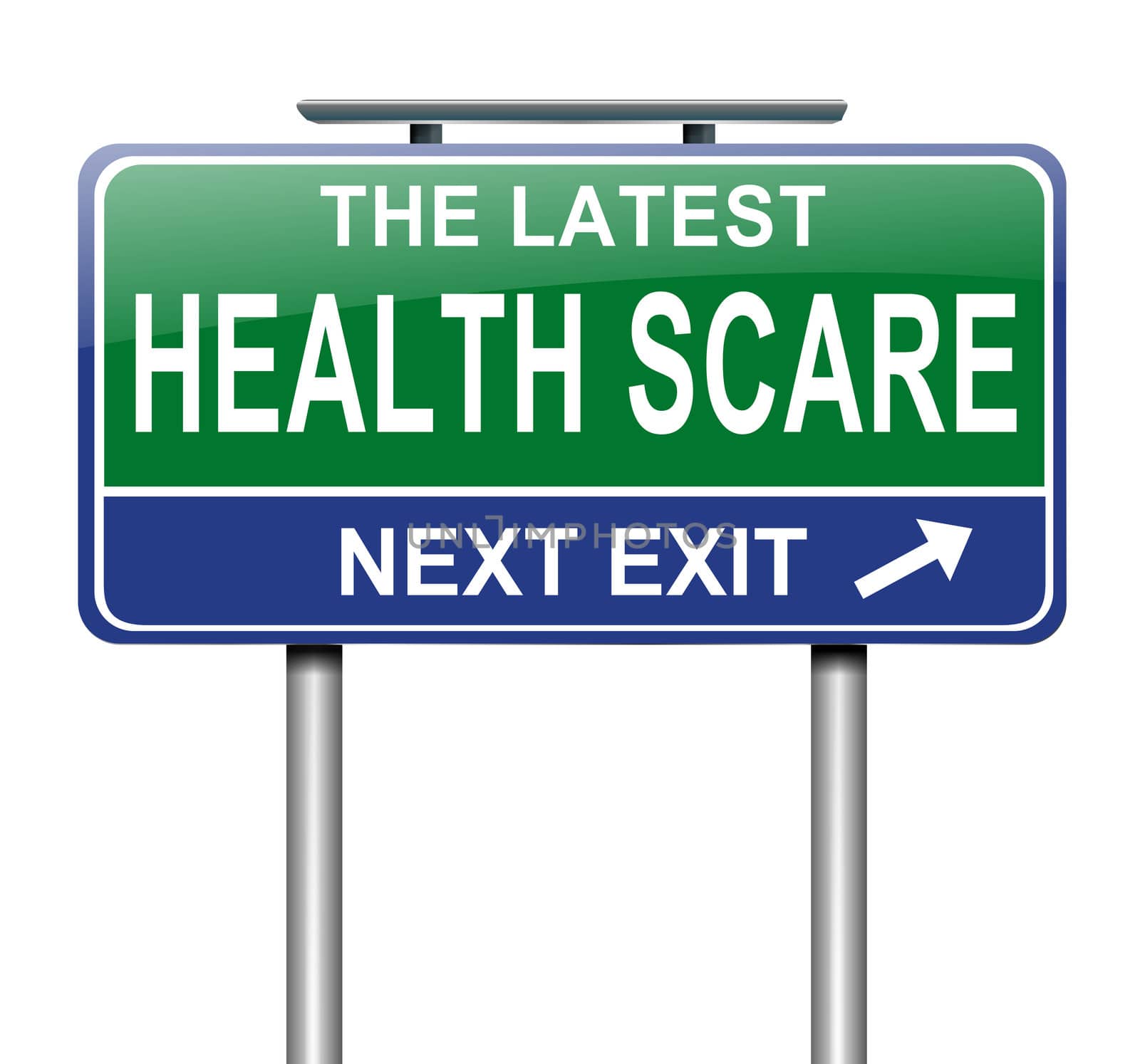 Illustration depicting a sign with a health scare concept.