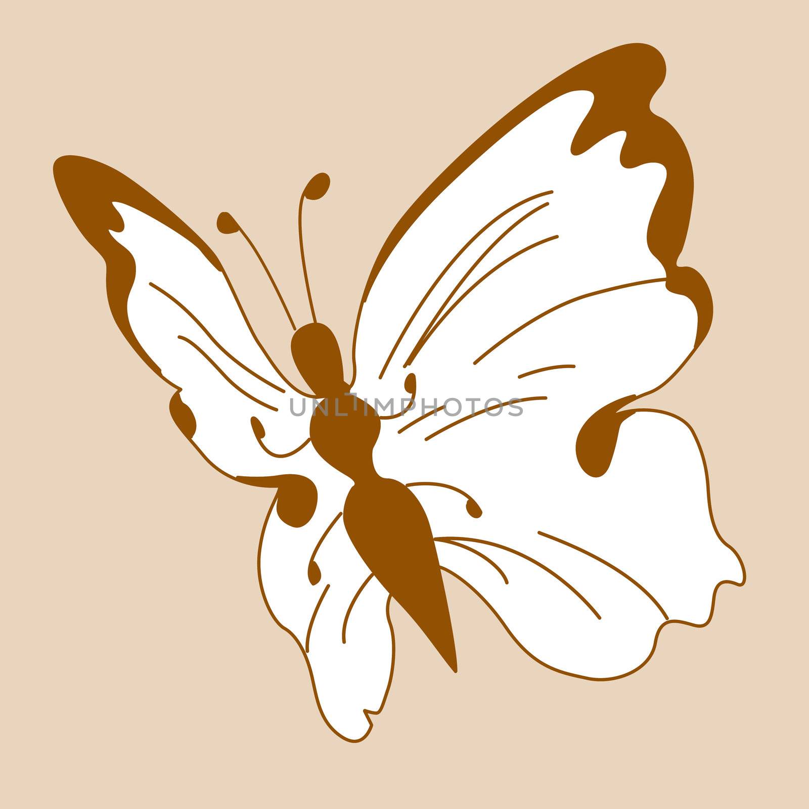butterfly silhouette on yellow background, vector illustration by basel101658