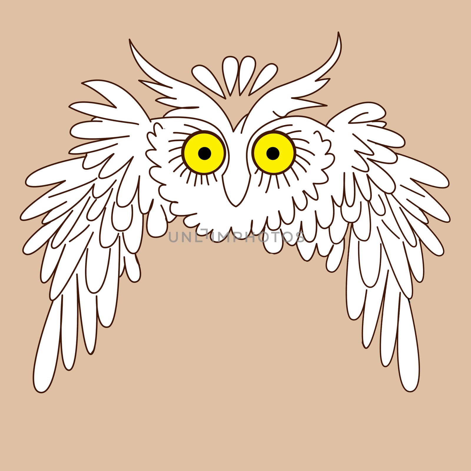 owl silhouette on yellow background, vector illustration by basel101658