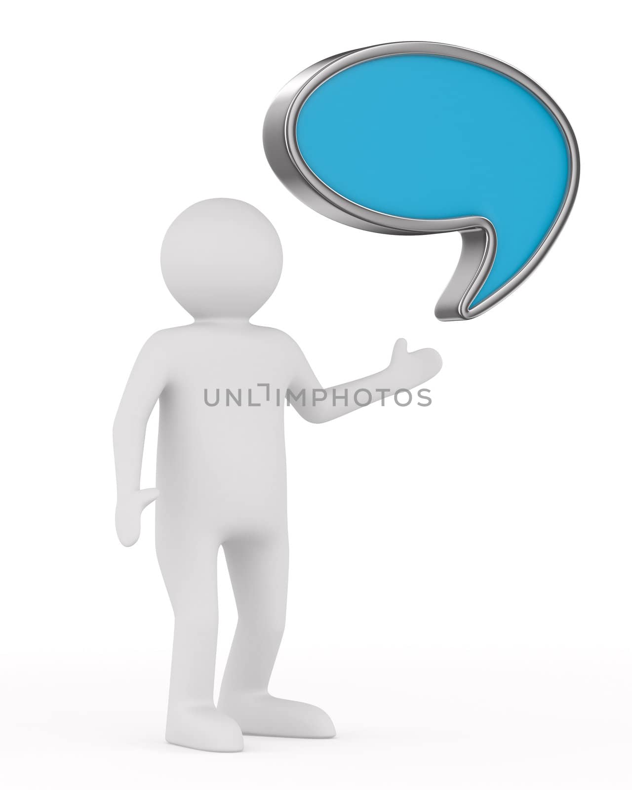 talk balloon on white background. Isolated 3D image