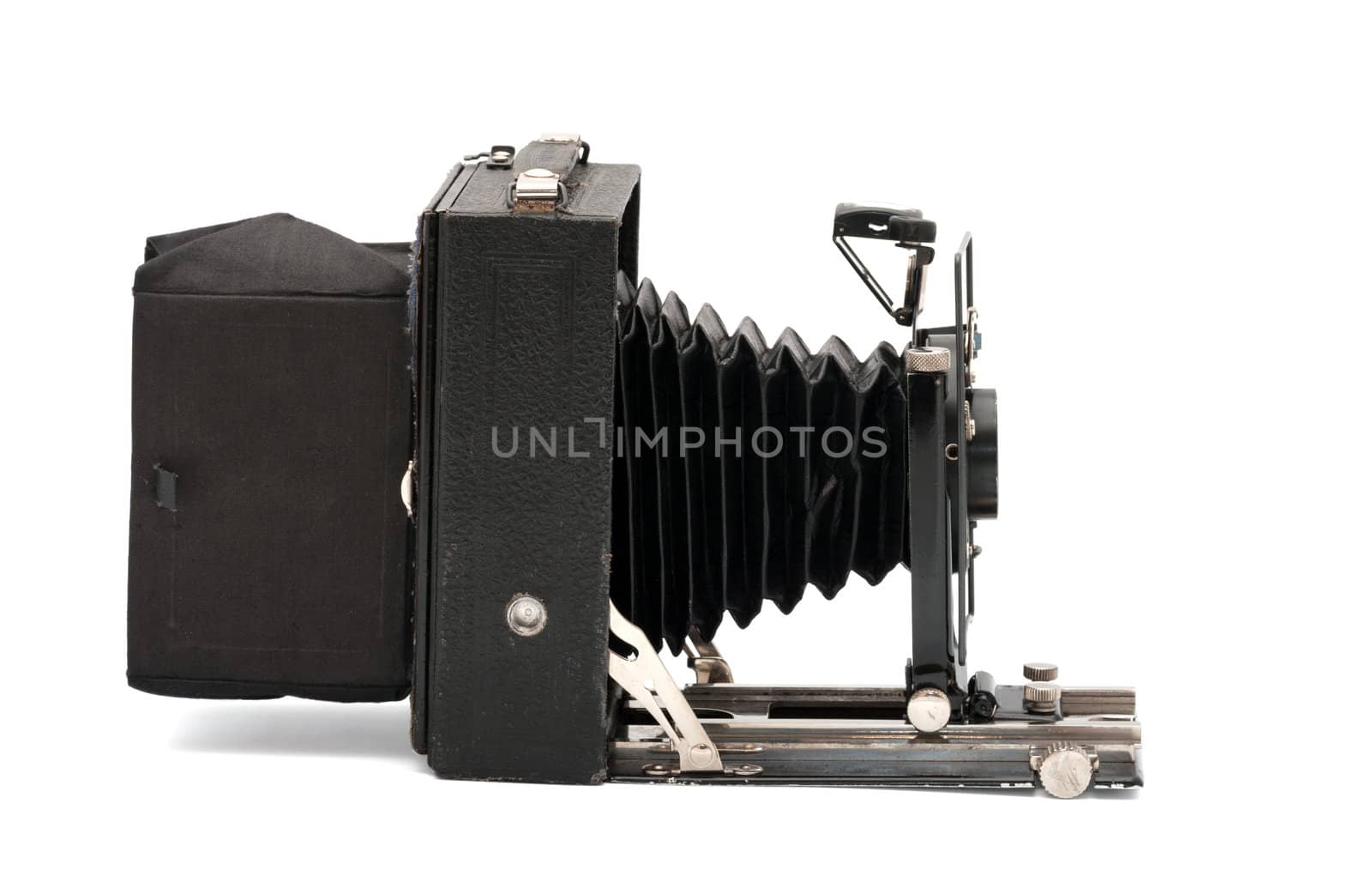 Old camera it is isolated on a white background.