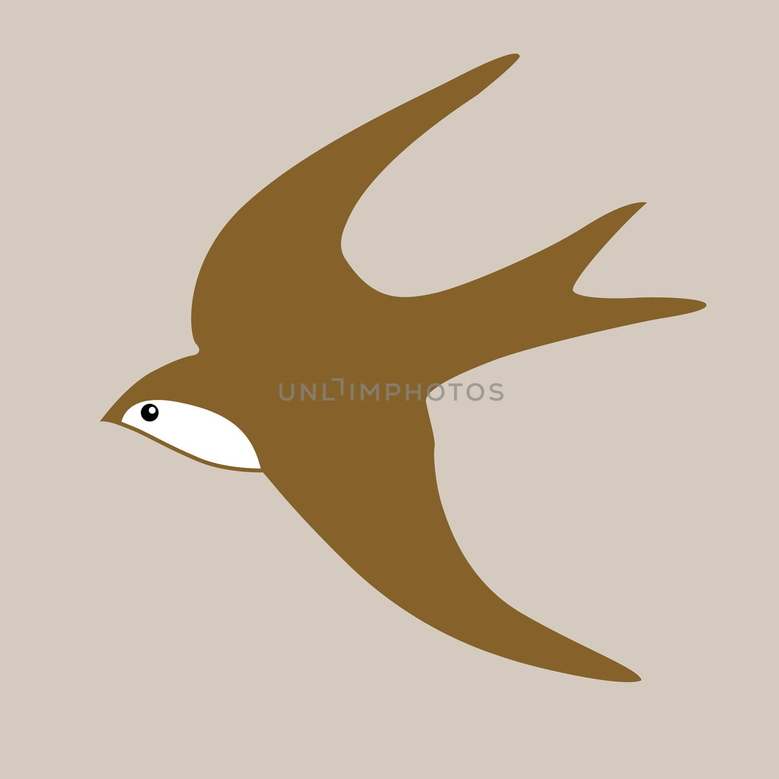 swallow silhouette on brown background, vector illustration by basel101658