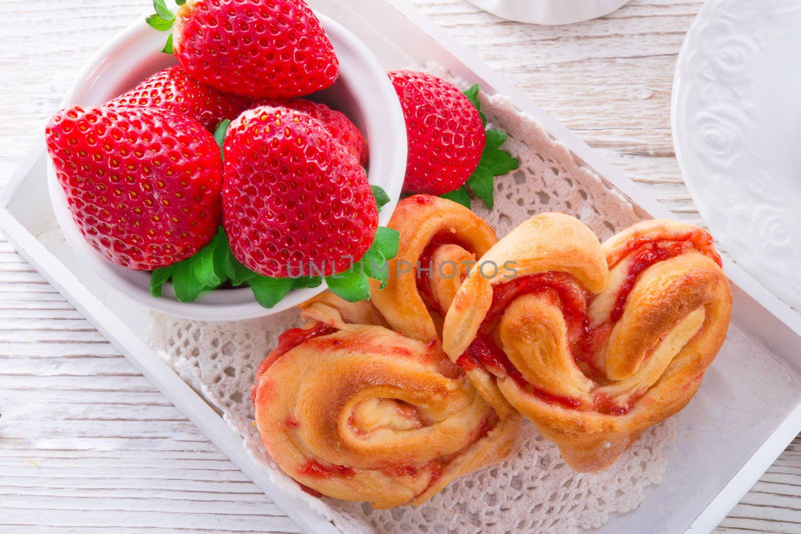 Hearts from yeast dough