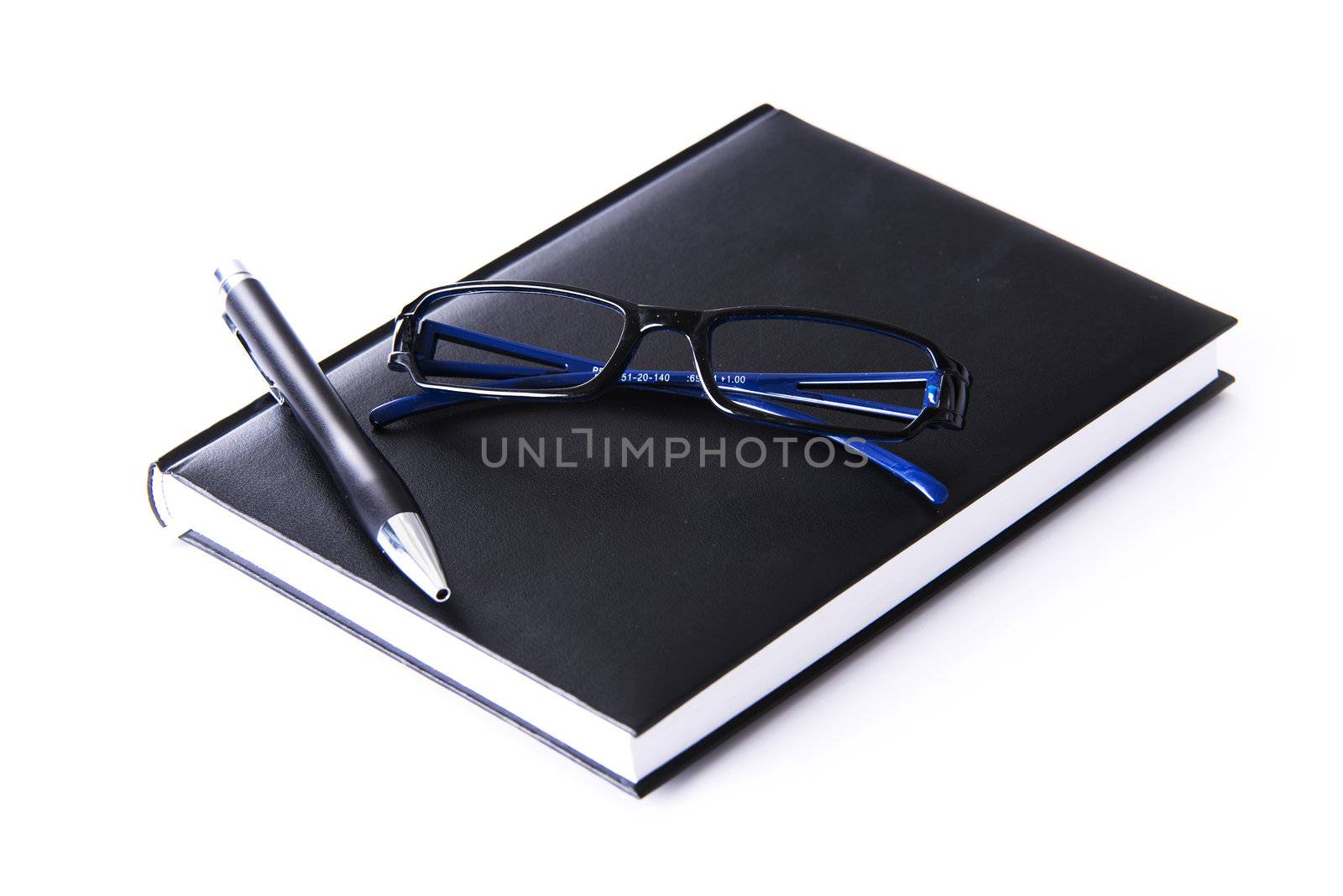 Office set - book callendar, pen, glasses