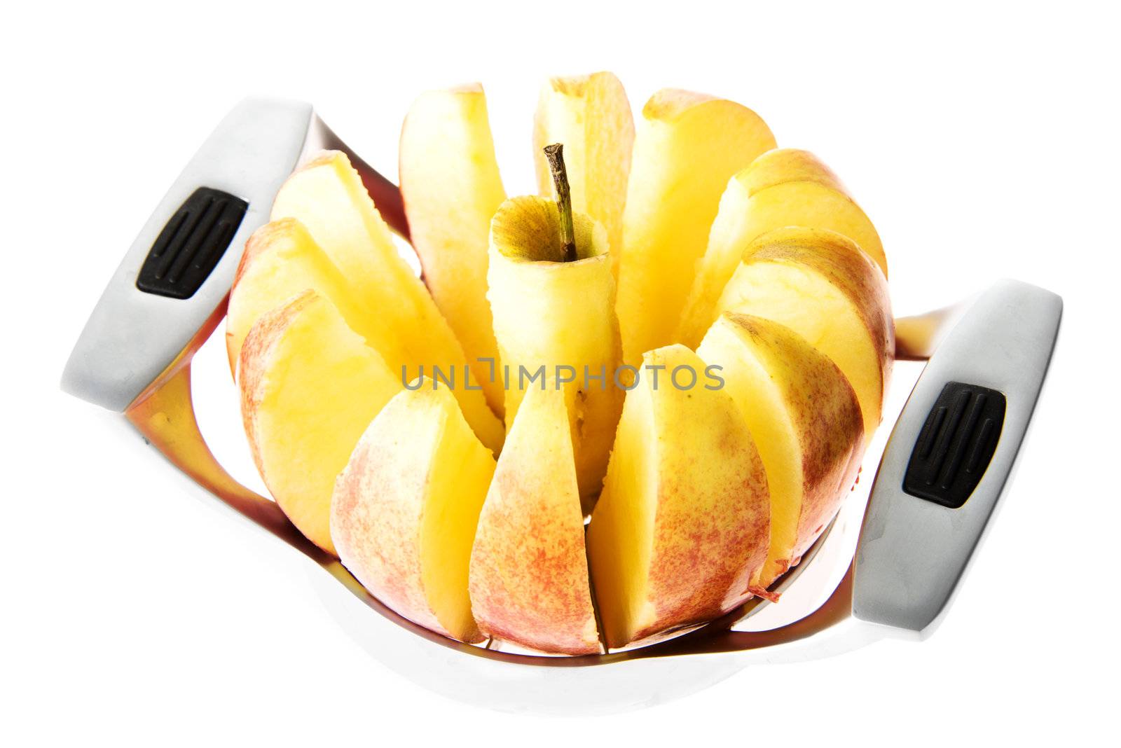 Fresh apple sliced with slicer by BDS