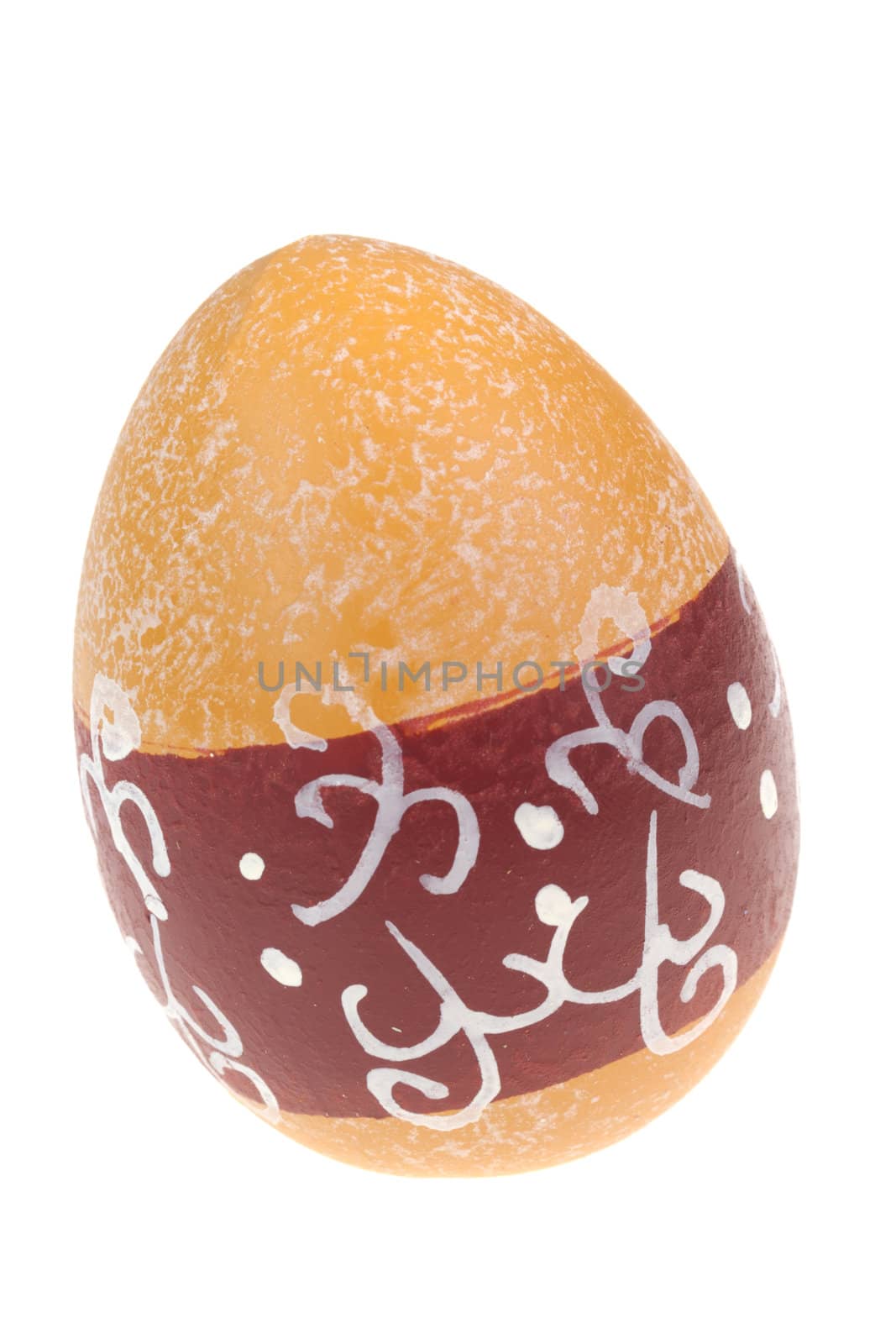 Hand painted easter egg, isolated on white