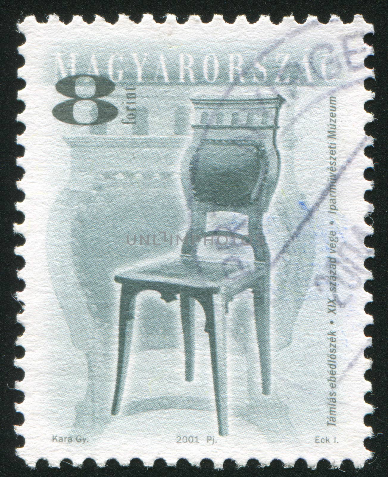 HUNGARY - CIRCA 2001: stamp printed by Hungary, shows antique chair, circa 2001