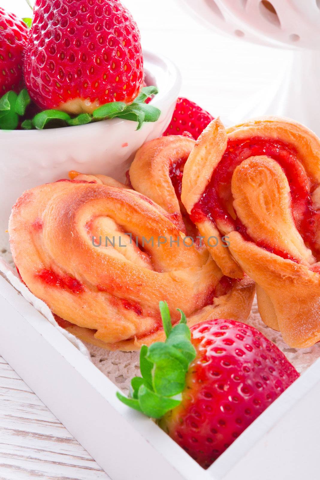 Hearts from yeast dough