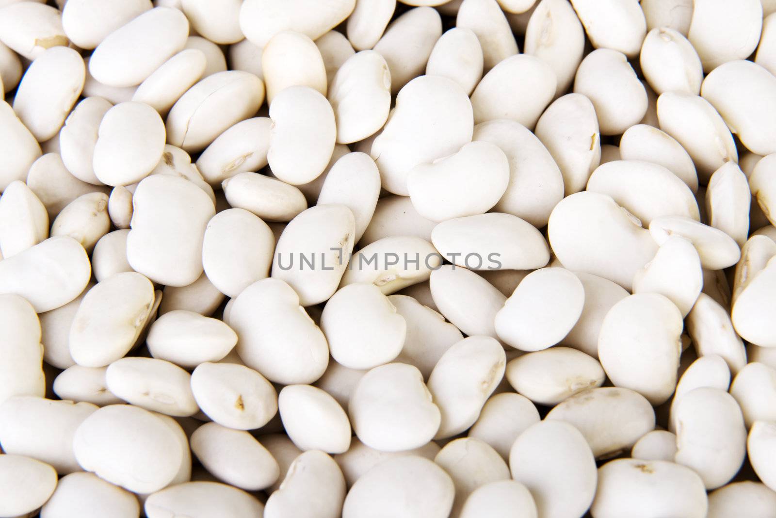 Raw haricot beans background