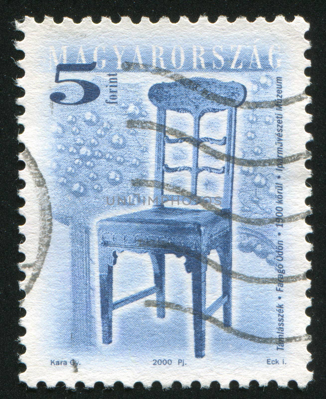 HUNGARY - CIRCA 2000: stamp printed by Hungary, shows antique chair, circa 2000