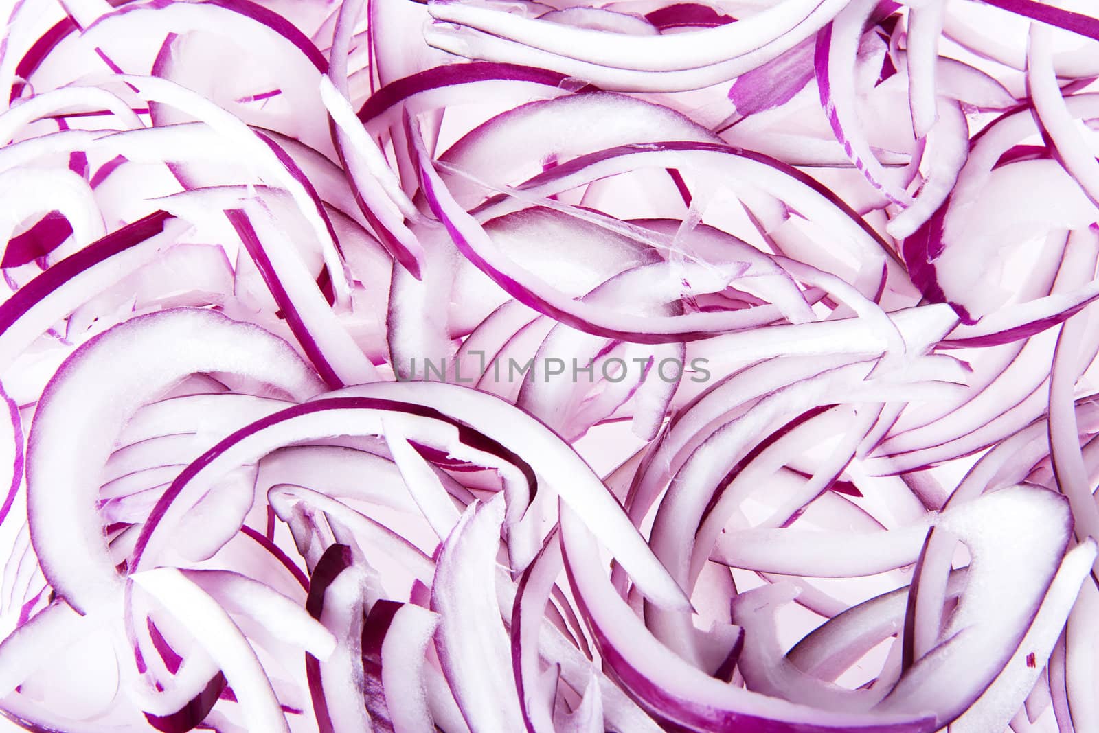 Sliced red onion for background