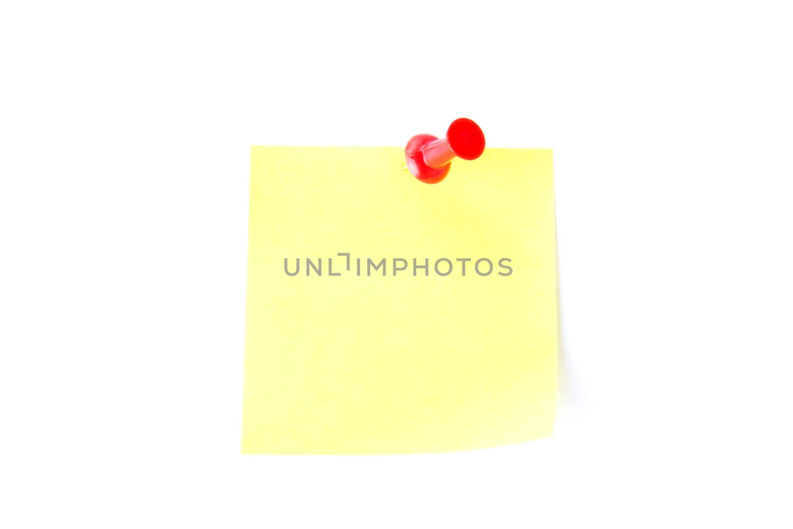 Yellow blank sticky note with pushpin