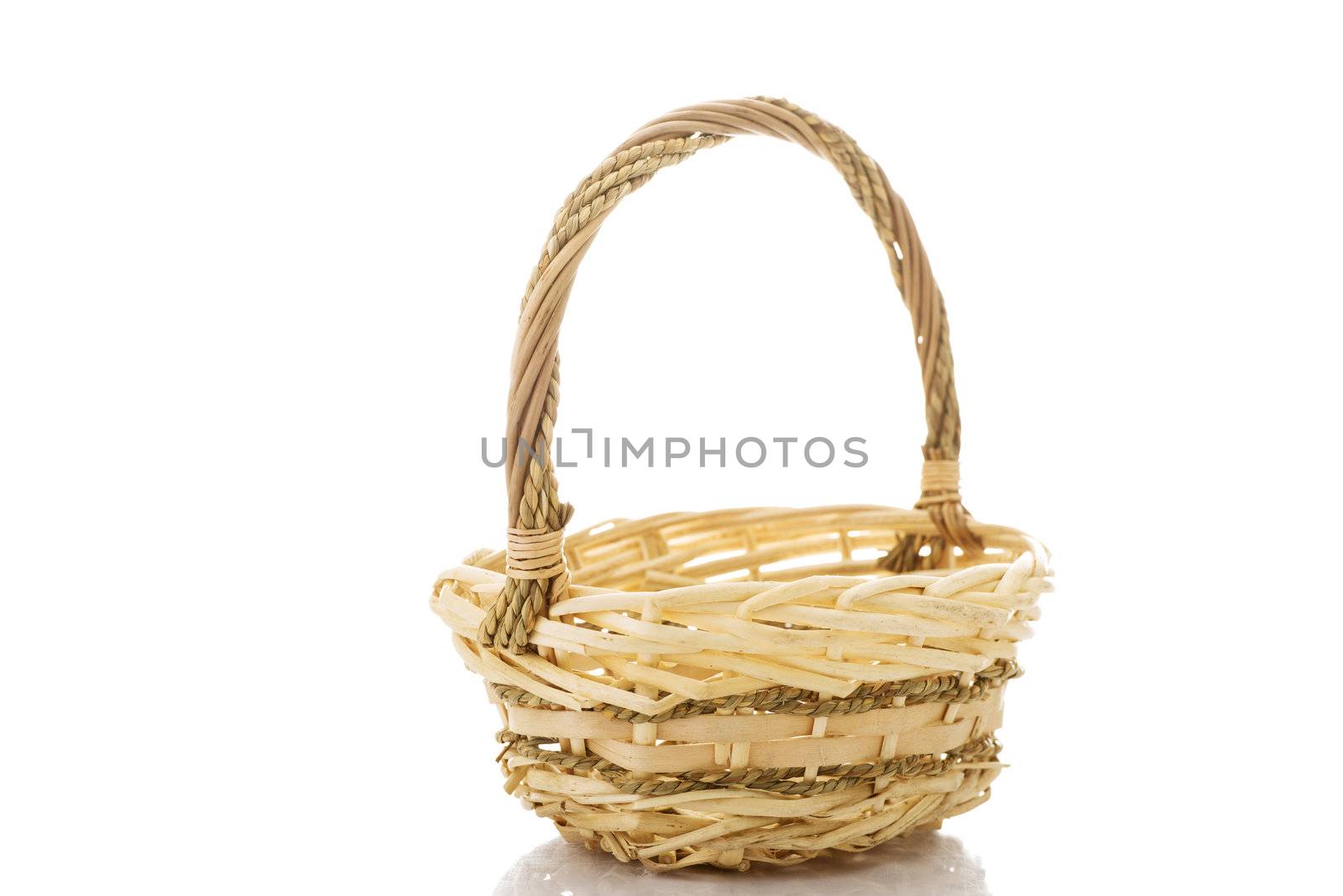 Wicker basket isolated on white