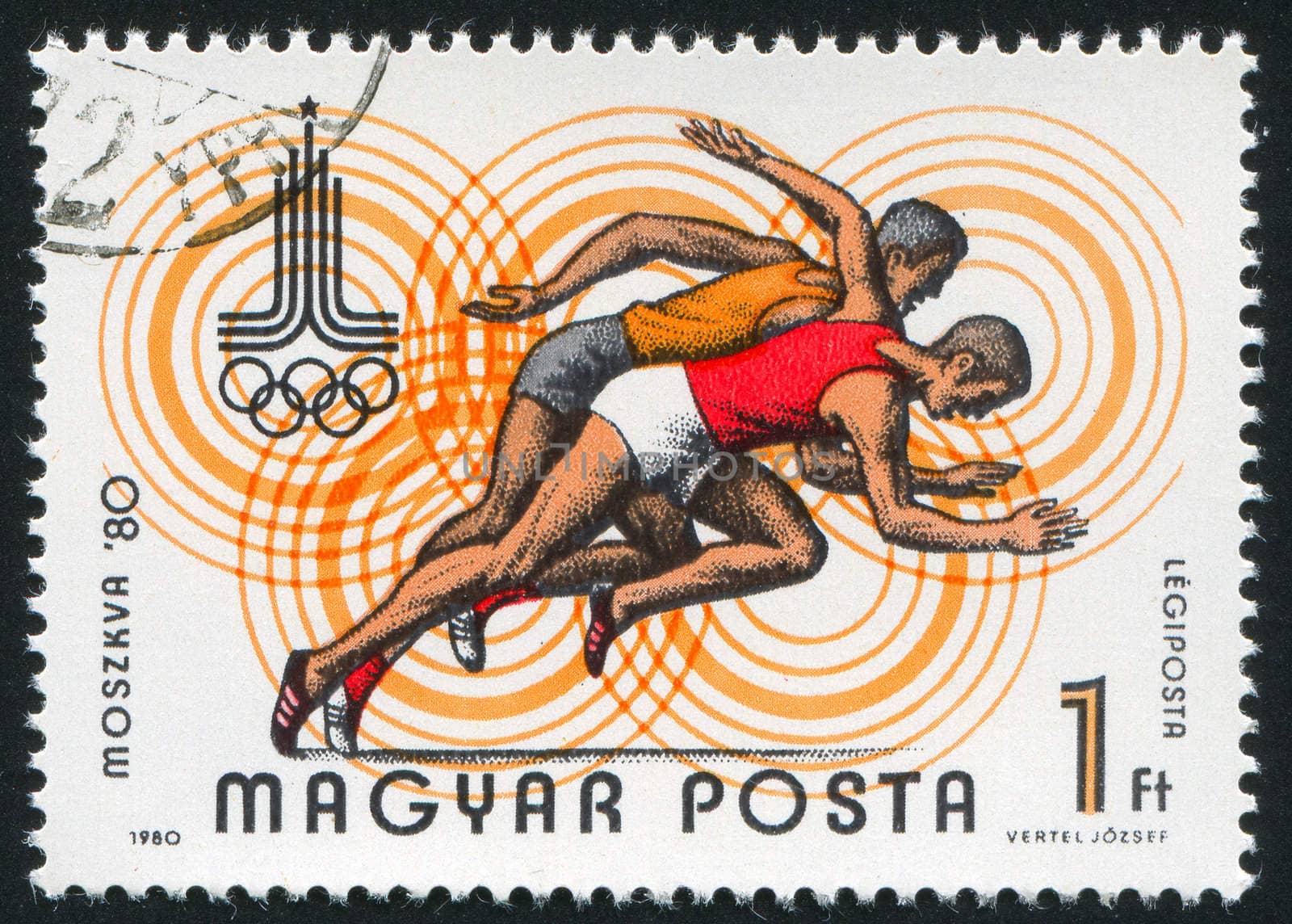 HUNGARY - CIRCA 1980: stamp printed by Hungary, shows runner, circa 1980