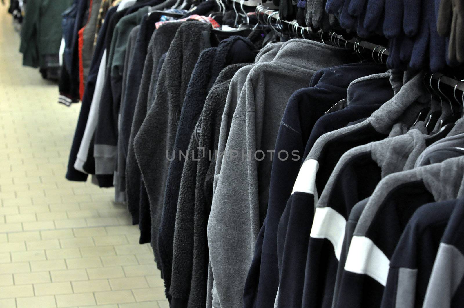 Detail of cloths in a department store