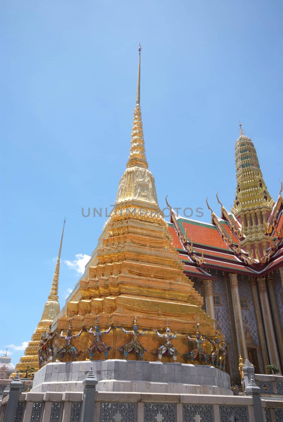 The Golden pagoda of Wat Phra Kaew temple by opasstudio