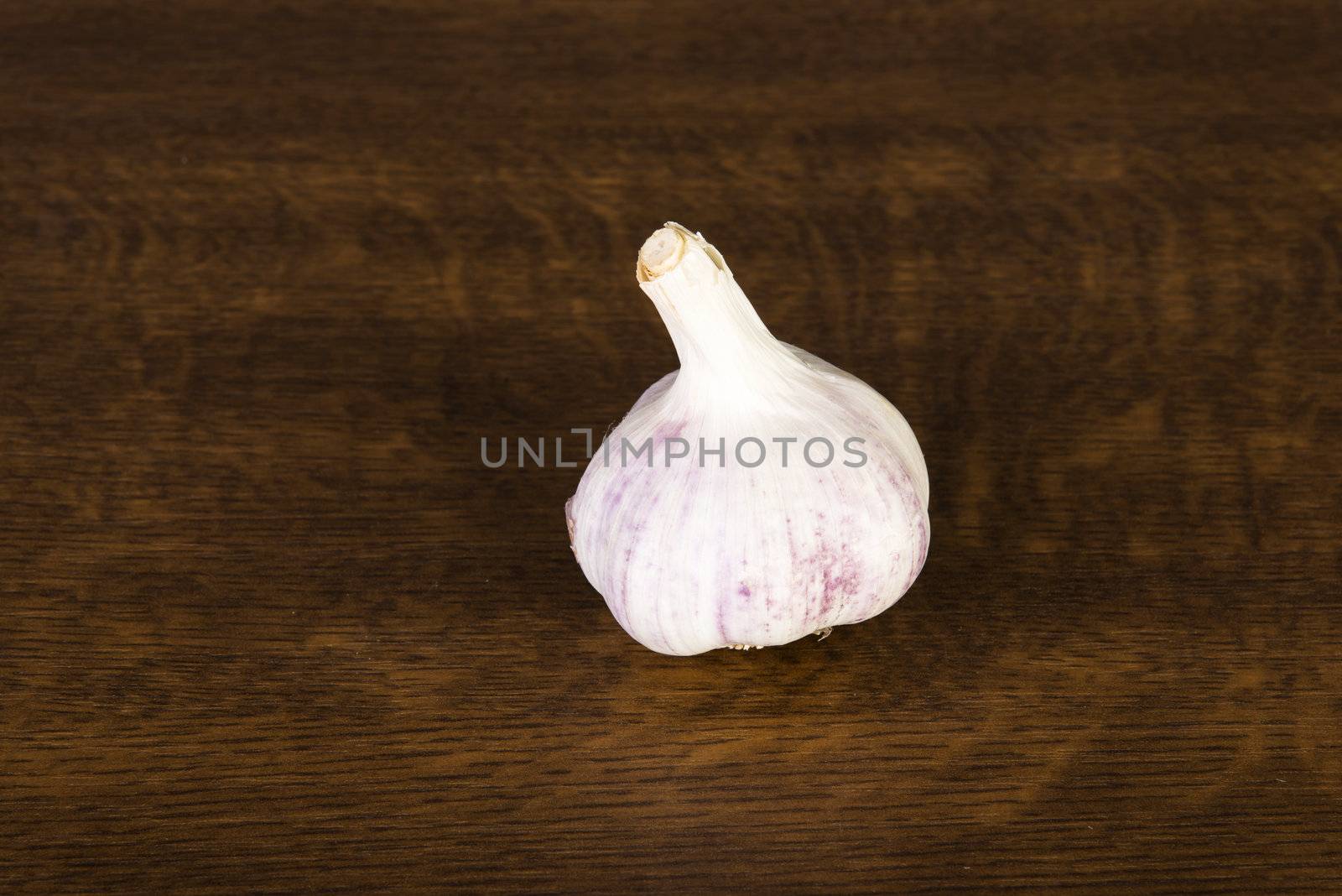 Organic garlic on table